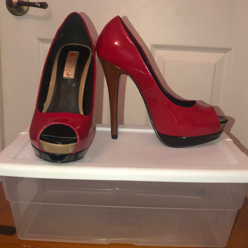 Red Open Toed Pumps